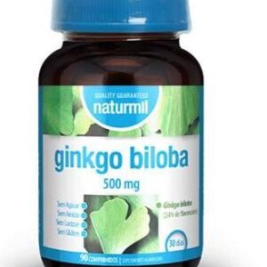 Ginkgo Biloba Naturmil 1500 mg en comprimidos con extracto seco de hojas de Ginkgo biloba.