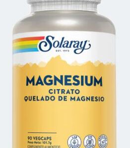 Magnesium Citrato Quelado 90 Cápsulas Veg Solaray