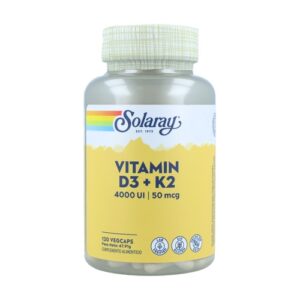 Vitamina D3 y K2 4000UI 120 Cápsulas Solaray