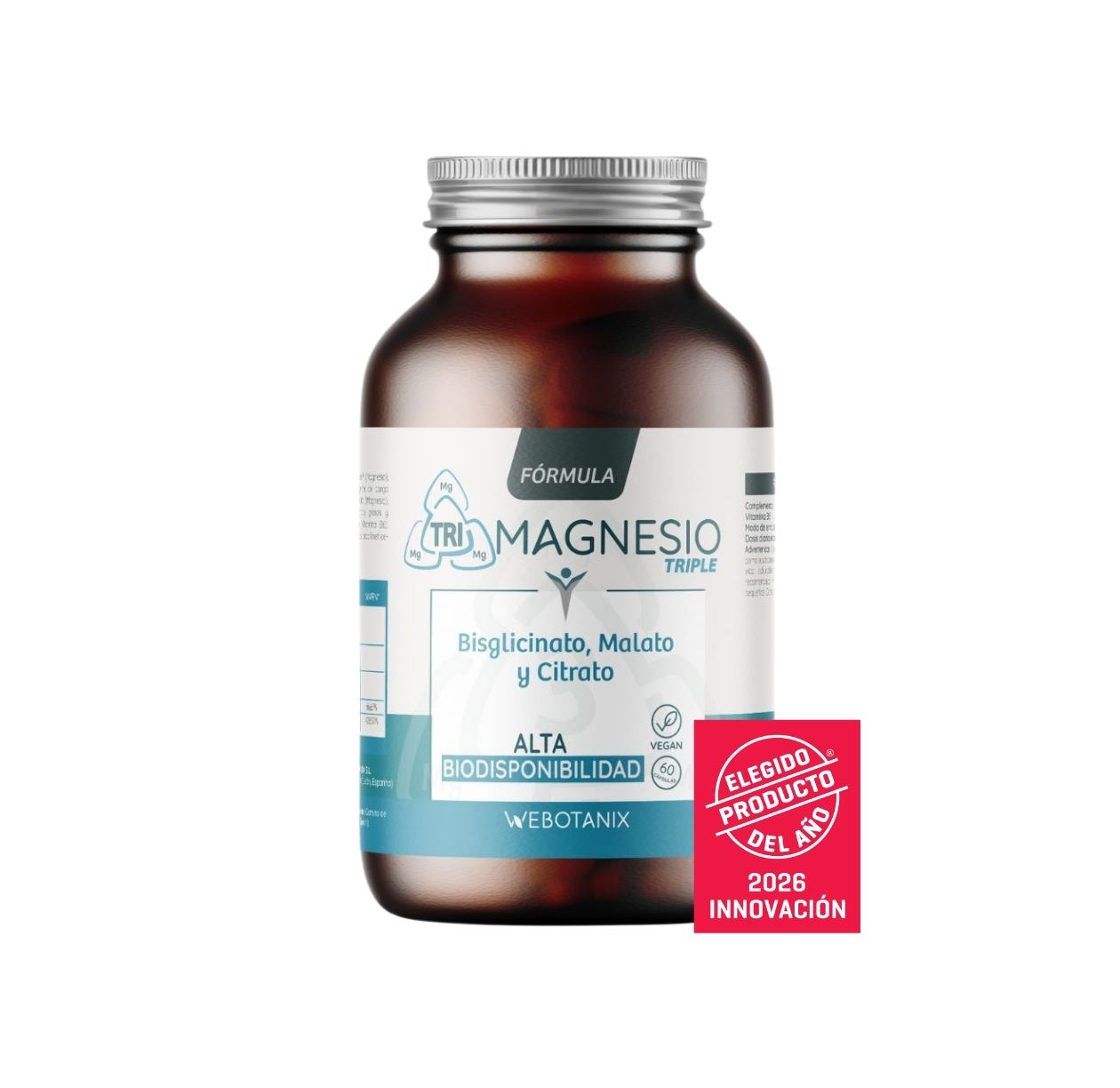 Triple Magnesio Fórmula WeBotanix 60 cápsulas Triple Magnesio WeBotanix con vitamina B6, 60 cápsulas