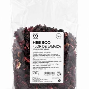 Hibisco Flor de Jamaica 500 g Naturcid en bolsa, flores secas para preparar infusiones naturales.