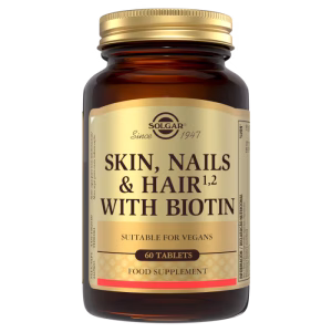 Pelo Piel y Uñas Solgar con biotina, 120 comprimidos